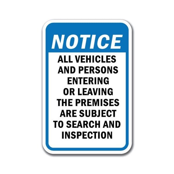 Safety Sign, 12 in Height, Aluminum, Security Check - N All